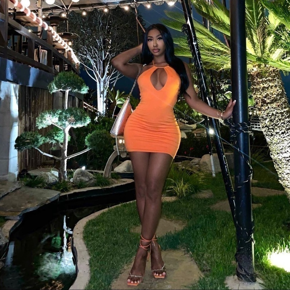 ORANGE Halter Dress